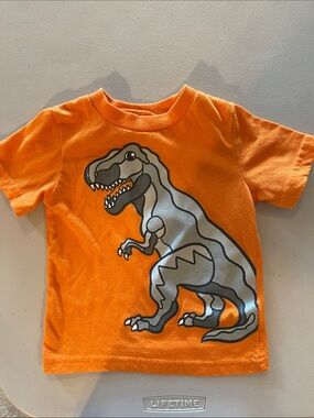 Orange Dinosaur Graphic Kids Tee